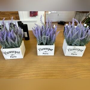 Faux Lavender Box Arrangement, Set of 4
